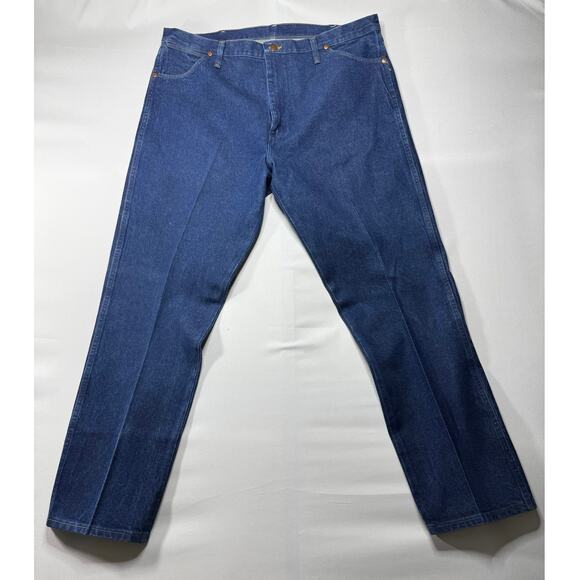 Wrangler 13MWZPW Men's Regular Fit Straight Leg Blue Denim Jeans - Size 40x33 - Picture 1 of 6
